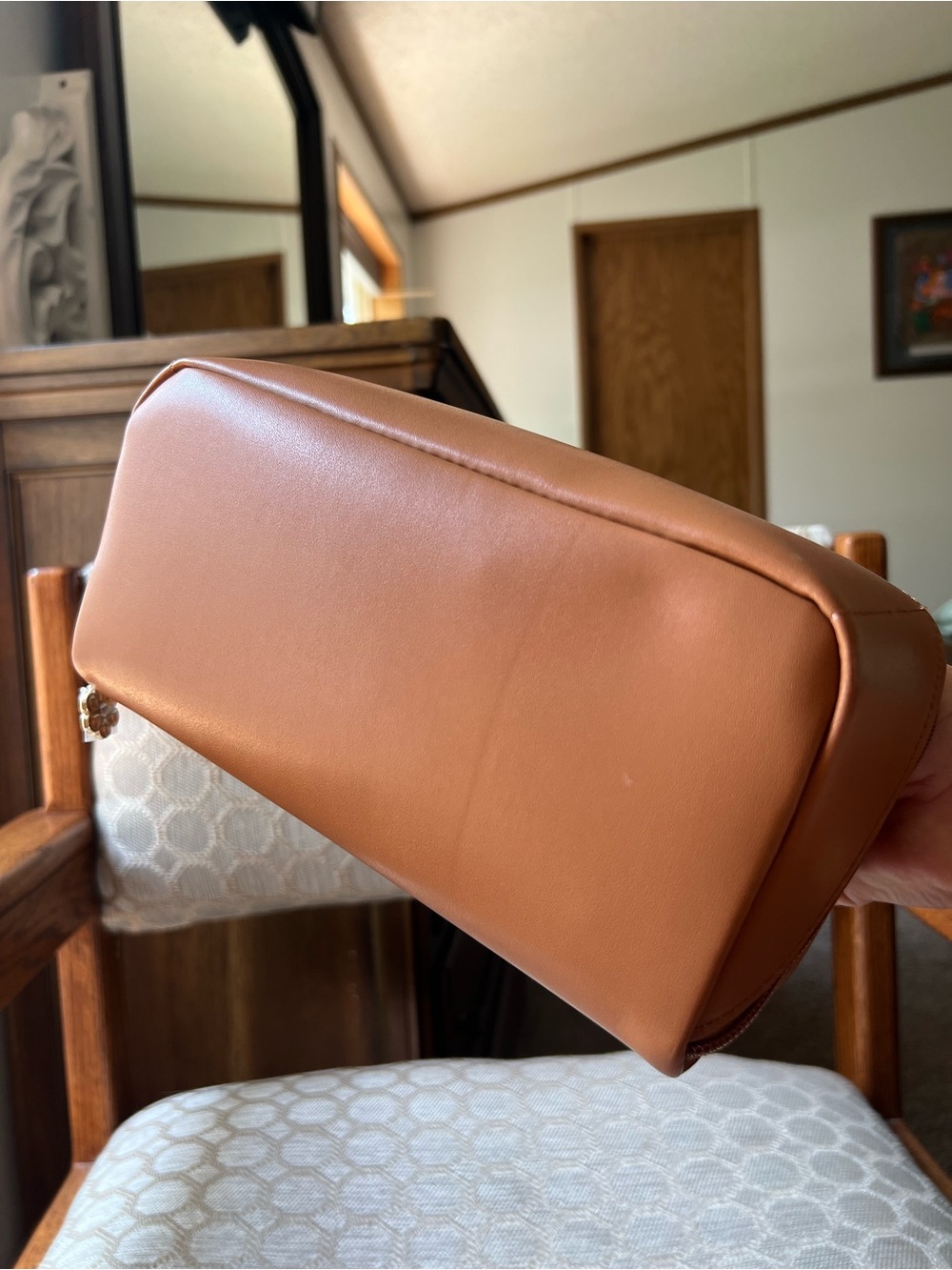 Makeup Bag for Women with Open Flat Layout,Zipped TPU Pocket - Picture 2 of 11